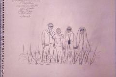 اثر نقاشی فرزند دلبند مدرس رقیه پلهم عباسی از سازمان قرآنی دانشگاهیان کشور(حسنا-12 ساله)